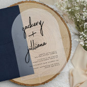 Stijlvolle NAMEN Modern Zwart & Wit Trouwen Acryl Uitnodigingen