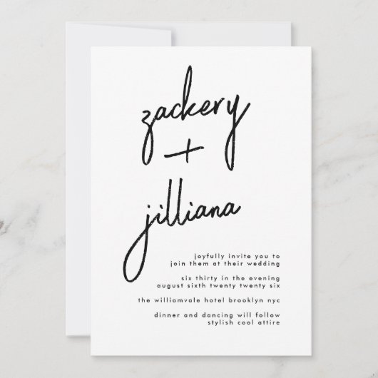 Stijlvolle NAMEN | Moderne details op het rughuwel Kaart (Voorkant)