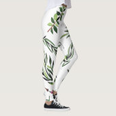 Stijlvolle Naturen Elegance Pink & Green Leaves Ar Leggings (Rechts)