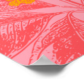 Stijlvolle Natuur met botanische lef in roze en ro Poster (Hoek)