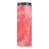 Stijlvolle Natuur met botanische lef in roze en ro Thermosbeker (Achterkant)
