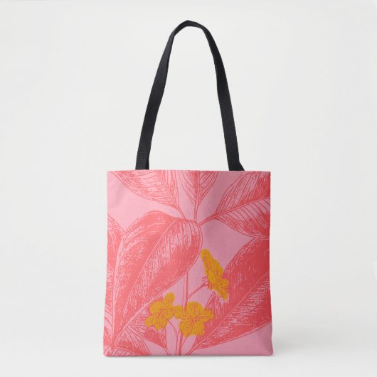 Stijlvolle Natuur met botanische lef in roze en ro Tote Bag (Voorkant)