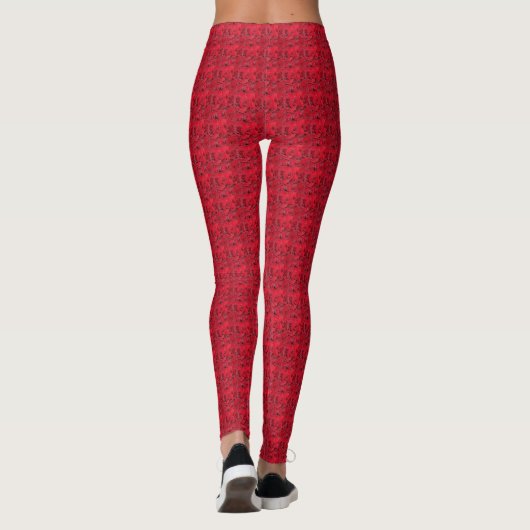 Stijlvolle natuurlijke kleuren Roos Vloerrode Legg Leggings (Achterkant)