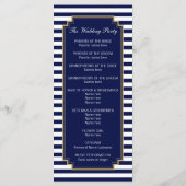 Stijlvolle Nautical Blue Wedding Program Rack Kaar Programmakaart (Achterkant)