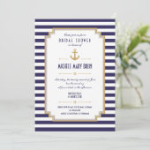 Stijlvolle Nautical Bridal Shower Kaart (Staand voorkant)