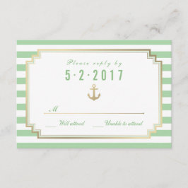 Stijlvolle Nautical Custom Mint White RSVP-kaart RSVP Kaartje