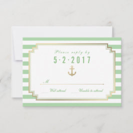 Stijlvolle Nautical Custom Mint White RSVP-kaart RSVP Kaartje