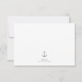Stijlvolle Nautical Custom Navy White RSVP-kaart RSVP Kaartje (Achterkant)