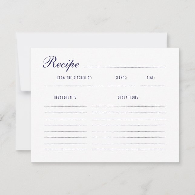 Stijlvolle Nautical Vrijgezellenfeest Recipe Kaart (Voorkant)