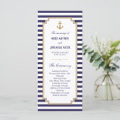 Stijlvolle Nautical Wedding Program Rack-Kaarten Programmakaart (Staand voorkant)
