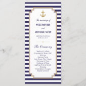 Stijlvolle Nautical Wedding Program Rack-Kaarten Programmakaart (Voorkant)
