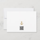Stijlvolle Nautical Wedding RSVP Kaart (Achterkant)