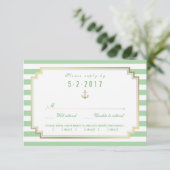 Stijlvolle Nautical Wedding RSVP Kaart Keuze uit (Staand voorkant)