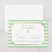 Stijlvolle Nautical Wedding RSVP Kaart Keuze uit (Voorkant / Achterkant)