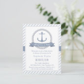 Stijlvolle nautisch getinte babyshower uitnodiging (Staand voorkant)