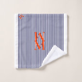 Stijlvolle nautische marine en wit verticaal gestr bad handdoek (Wasdoekje)