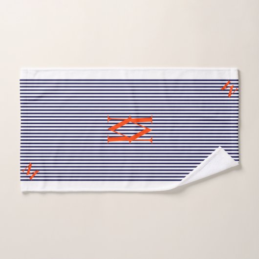 Stijlvolle nautische marine en wit verticaal gestr bad handdoek (Handdoek)