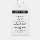 Stijlvolle nautische touw hart bruiloft gunsten cadeaulabel (Voorkant)