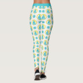 Stijlvolle Nautische Zeilboot Blauw Geel Yoga Leggings (Achterkant)
