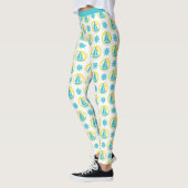 Stijlvolle Nautische Zeilboot Blauw Geel Yoga Leggings (Links)