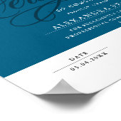 Stijlvolle Navy Blauwe Certificaat Erkenning Award Poster (Hoek)