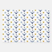 Stijlvolle Navy Blue Christmas Thema Mix Trio Inpakpapier Vel (Voorkant 3)