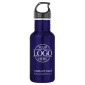Stijlvolle Navy Blue Corporate Company Business Lo Waterfles (Voorkant)