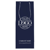 Stijlvolle Navy Blue Corporate Company Business Lo Wijn Cadeautas (Achterkant)