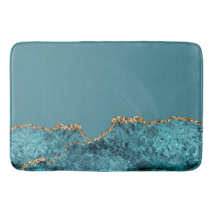 Stijlvolle Navy Blue Gold Agaat Geode Chic Badmat