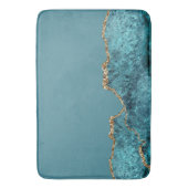 Stijlvolle Navy Blue Gold Agaat Geode Chic Badmat (Voorkant Verticaal)