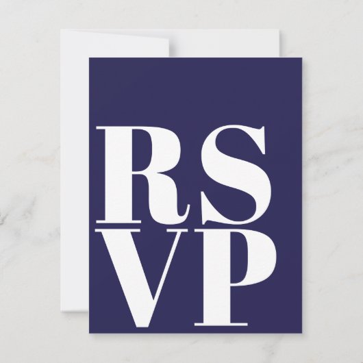 Stijlvolle Navy Blue RSVP-kaarten voor bruiloft QR RSVP Kaartje (Achterkant)