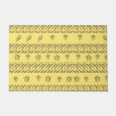 Stijlvolle Navy Blue Stripes & Bloemenprint op gee Deurmat (Voorkant)