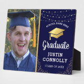 Stijlvolle Navy & Gold Class van 2025 Afstuderen F Fotoplaat (Zijkant)