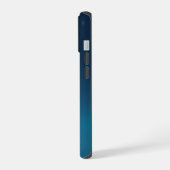 Stijlvolle Navy Monogrammering Midnight Palm iPhone 15 Case (Linkerkant)