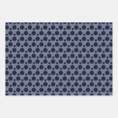 Stijlvolle Navy Spot Christmas Bauble Mix Trio Inpakpapier Vel (Voorkant 2)