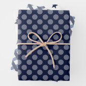 Stijlvolle Navy Spot Plaid Christmas Tree Mix Trio Inpakpapier Vel (In situ)