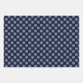 Stijlvolle Navy Spot Plaid Christmas Tree Mix Trio Inpakpapier Vel (Voorkant)