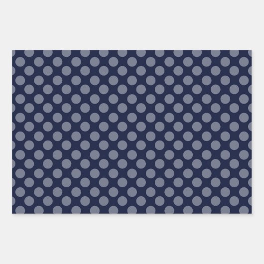 Stijlvolle Navy Spot Plaid Christmas Tree Mix Trio Inpakpapier Vel (Voorkant)