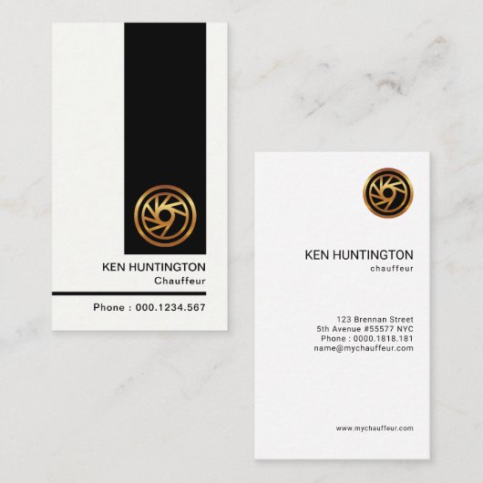 Stijlvolle Neat Clean Modern Minimalist Chauffeur Visitekaartje (Voorkant / Achterkant)