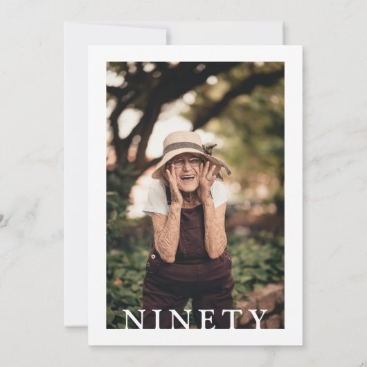 Stijlvolle NEGENTIG Fotostrip 90e verjaardag Kaart (Achterkant)