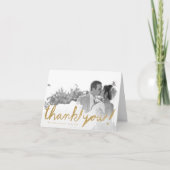 Stijlvolle nep glitters foto witte bedankkaart (Voorkant)