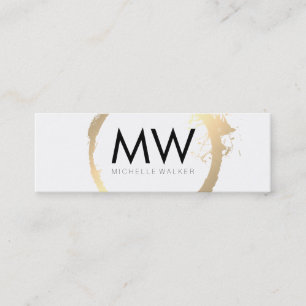 Stijlvolle nepgouden ring met chic monogram mini visitekaartje