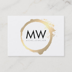 Stijlvolle nepgouden ring met chic monogram visitekaartje