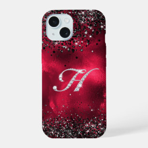 Stijlvolle nepkristal strassinsteentje letter H ro iPhone 15 Case