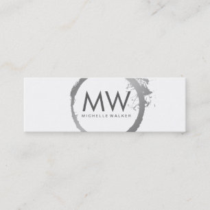 Stijlvolle nepsilveren ring met chic monogram mini visitekaartje