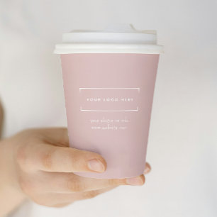 Stijlvolle Neutral Minimalist Business Logo Corpor Papieren Bekers