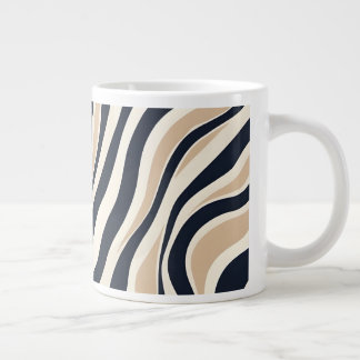 Stijlvolle neutrale beige en houtskool Abstract Grote Koffiekop
