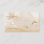 Stijlvolle Neutrale Beige Minimalist Visitekaartje (Achterkant)