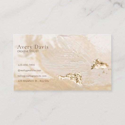 Stijlvolle Neutrale Beige Minimalist Visitekaartje (Achterkant)