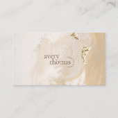 Stijlvolle Neutrale Beige Minimalist Visitekaartje (Voorkant)